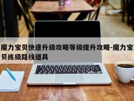 魔力宝物快速晋级攻略品级提拔攻略-魔力宝物练级道路道具